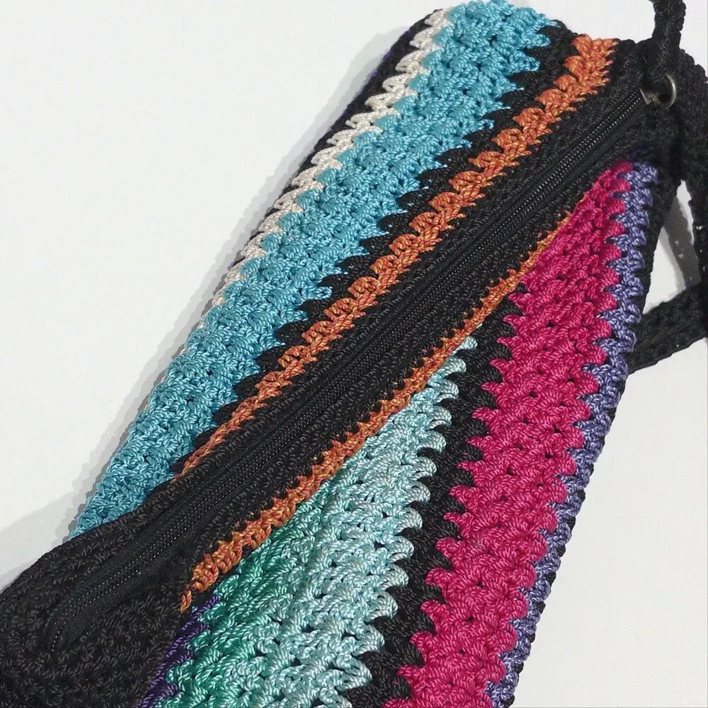 The Sak Colorful Striped Crochet 90s Y2K Style Crossbody Bag 13